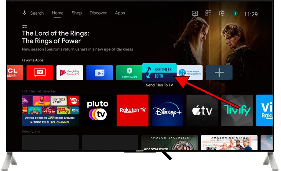 Abrir instalar la aplicación Send Files to TV