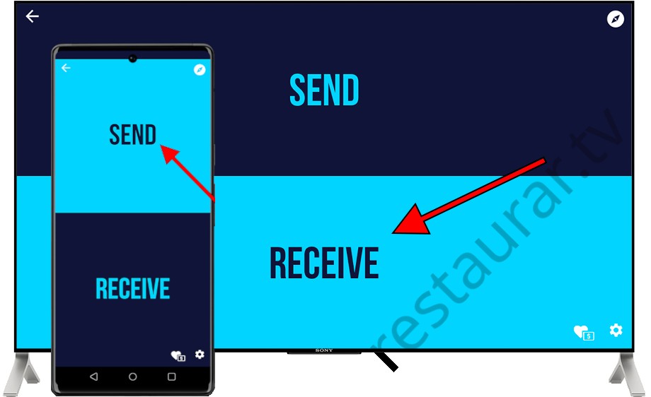 Send files to TV en móvil y en el televisor