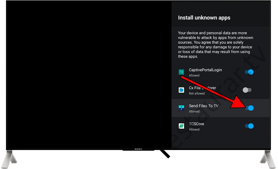 Permitir instalar archivos apk en televisor