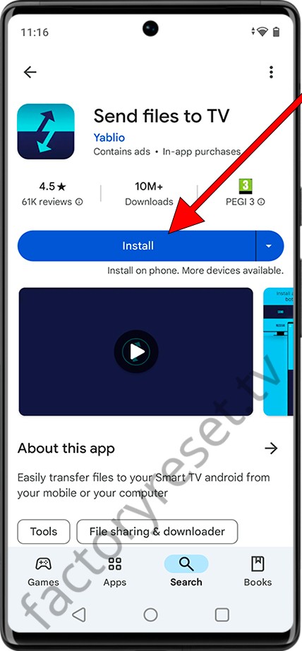 Install the Send Files to TV app