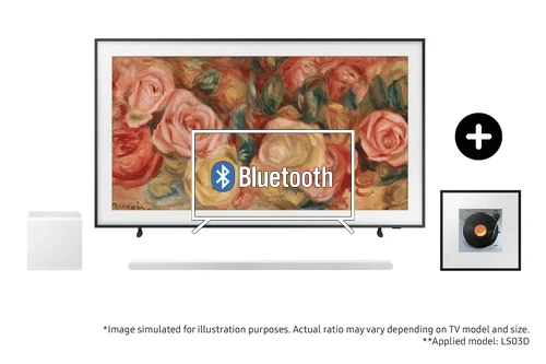 Connect Bluetooth speaker to Samsung 2024 75" The Frame QLED 4K TV with S801D Ultra Slim Soundbar and Music Frame Wireless Smart Speaker