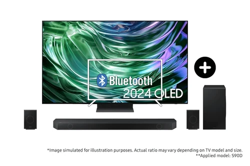 Connect Bluetooth speaker to Samsung 2024 83” S90D OLED 4K TV and Q990D Q-Series Soundbar with Subwoofer and Rear Speakers