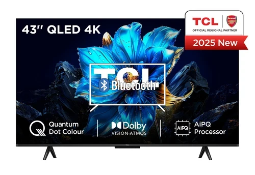 Connect Bluetooth speakers or headphones to TCL 43P7K