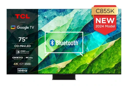 Connect Bluetooth speakers or headphones to TCL 75C855K