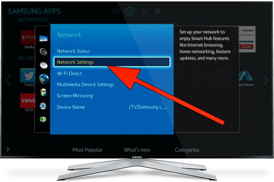 Network settings Tizen