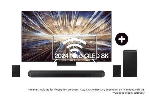 Connect to the internet Samsung 2024 75” QN800D Neo QLED 8K TV and Q990D Q-Series Soundbar with Subwoofer and Rear Speakers