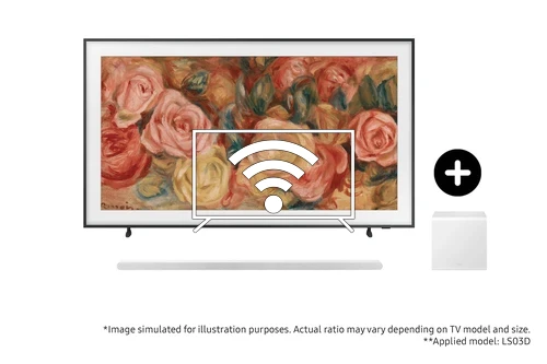 Connect to the internet Samsung 2024 75" The Frame QLED 4K HDR Smart TV and S801D Ultra Slim Soundbar with Subwoofer