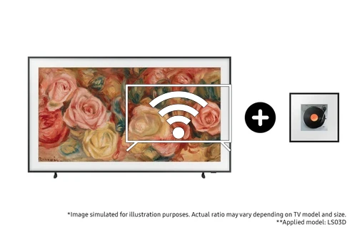 Connect to the internet Samsung 2024 85" The Frame QLED 4K TV and Music Frame Wireless Smart Speaker