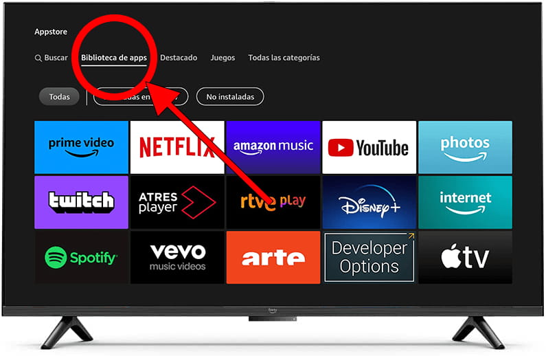 Biblioteca de apps Fire TV