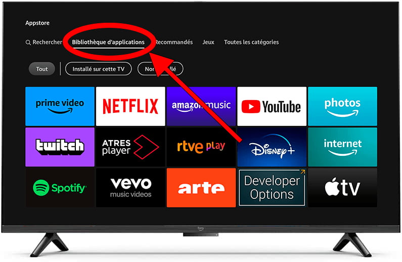 Biblioteca de apps Fire TV