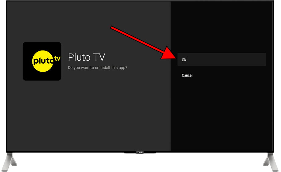 Confirm app uninstallation Android TV