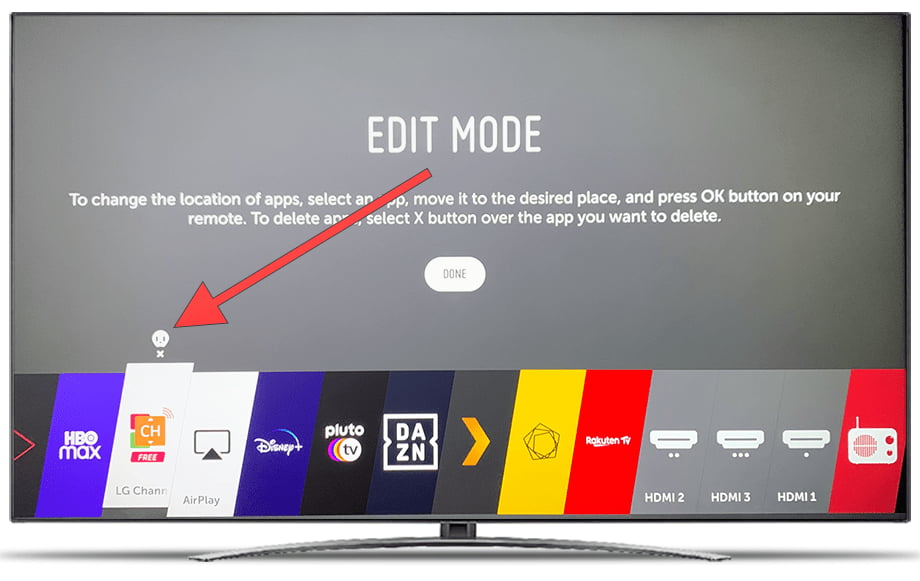 Delete application LG TV