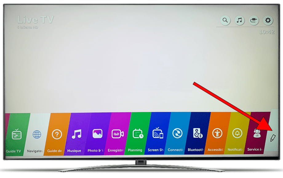 Icône de modification des applications TV LG