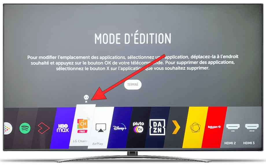 Supprimer l'application LG TV