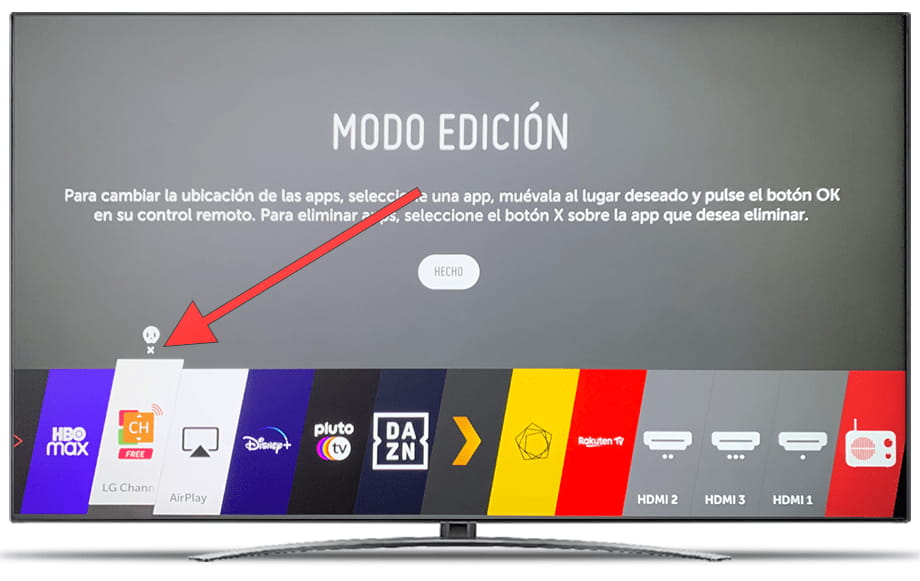 Eliminar aplicación LG TV