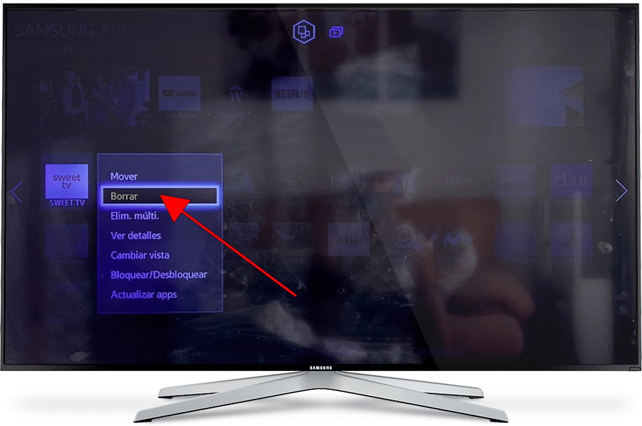 Borrar aplicación Samsung TV