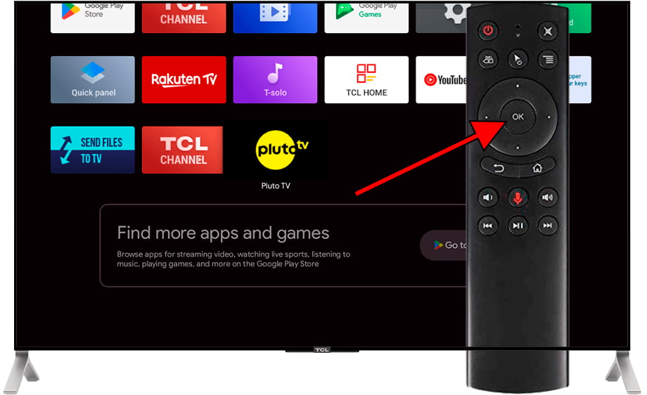 Open application options menu Android TV