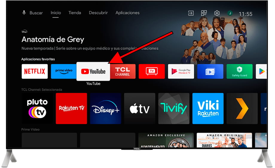 Seleccionar aplicación Android TV