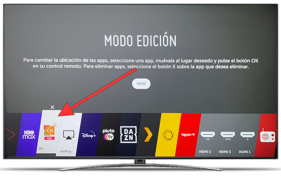 Modo edición televisor LG