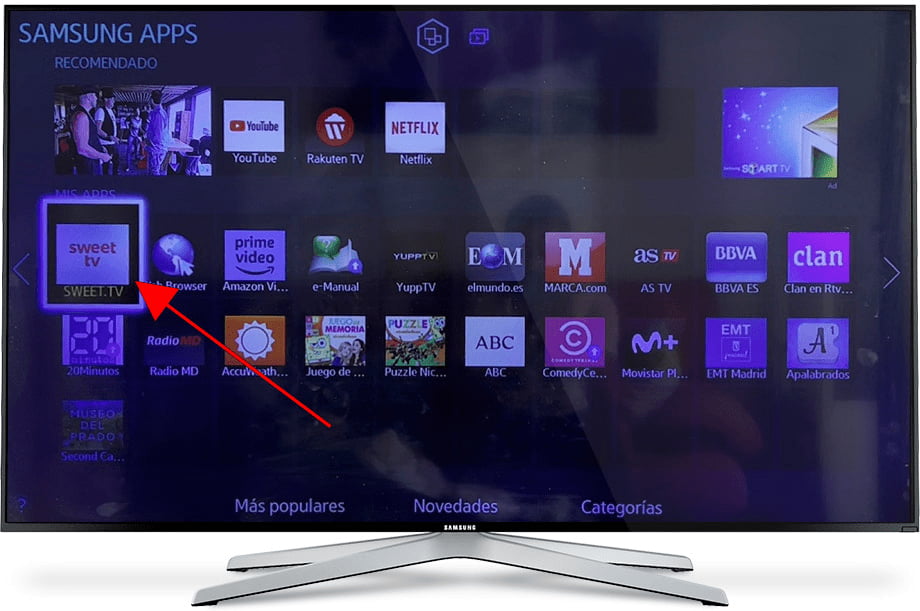 Seleccionar aplicación televisor Samsung