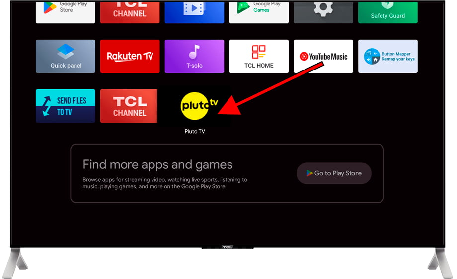 Select application Android TV