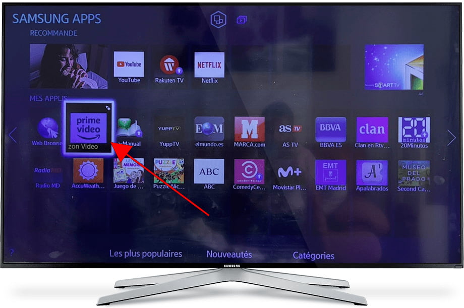 Sélectionnez une application televisor Samsung