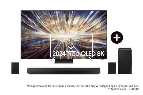 Install apps on Samsung 2024 75” QN800D Neo QLED 8K TV and Q990D Q-Series Soundbar with Subwoofer and Rear Speakers