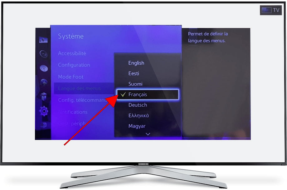 Changer la langue du Samsung TV