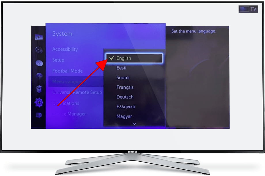 Change language of Samsung TV