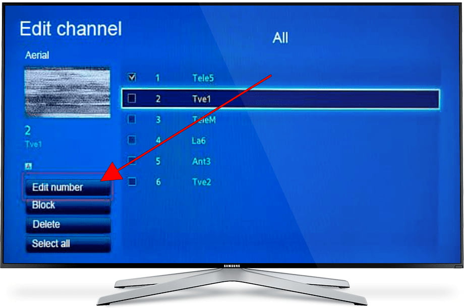 List channels Samsung TV