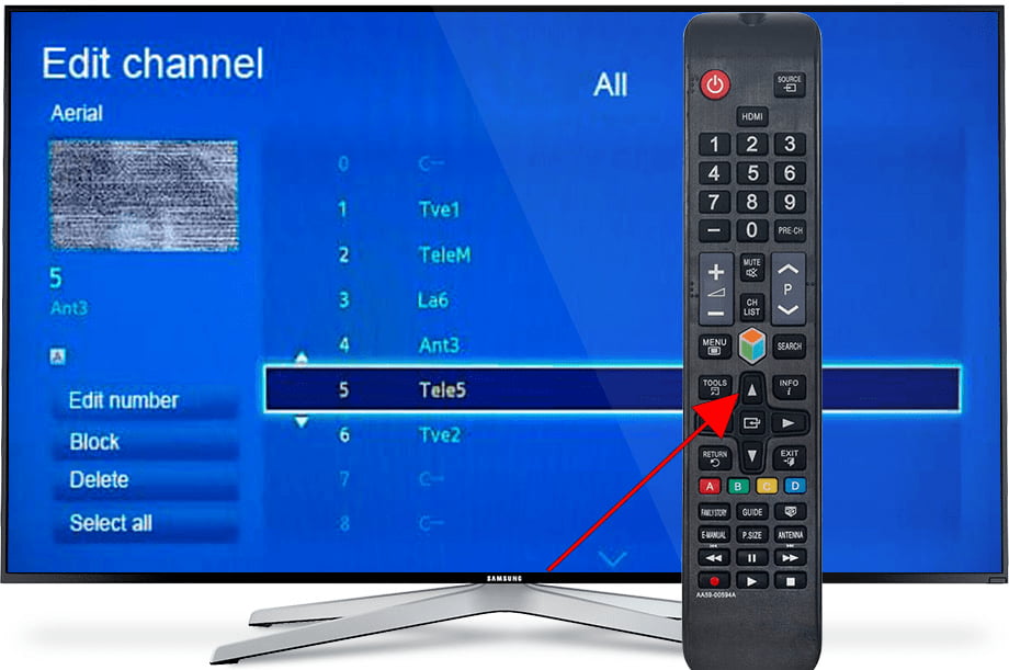 Change number channel Samsung TV