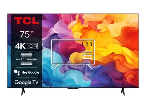 Organize channels in TCL 75V6B