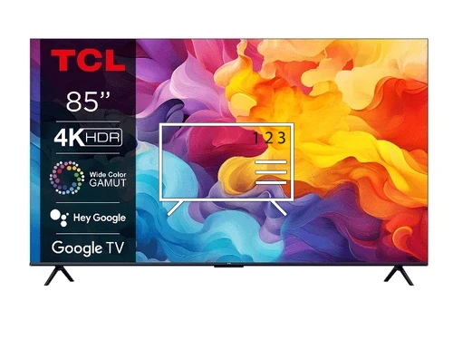 Organize channels in TCL 85V6B