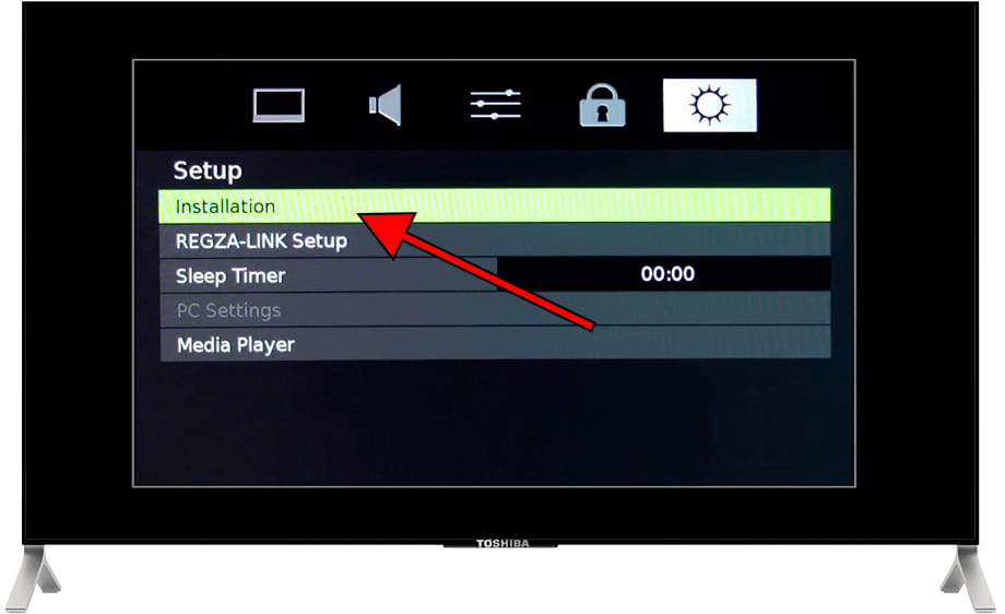 Installation Toshiba TV