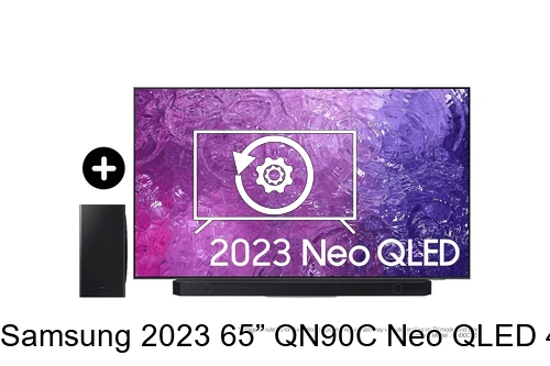 Restauration d'usine Samsung 2023 65” QN90C Neo QLED 4K HDR Smart TV with 2023 Q800C Cinematic Soundbar