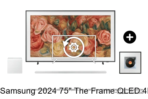 Restaurar de fábrica Samsung 2024 75" The Frame QLED 4K TV with S801D Ultra Slim Soundbar and Music Frame Wireless Smart Speaker