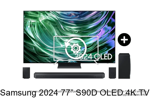 Restauration d'usine Samsung 2024 77” S90D OLED 4K TV and Q930D Q-Series Soundbar with Subwoofer and Rear Speakers