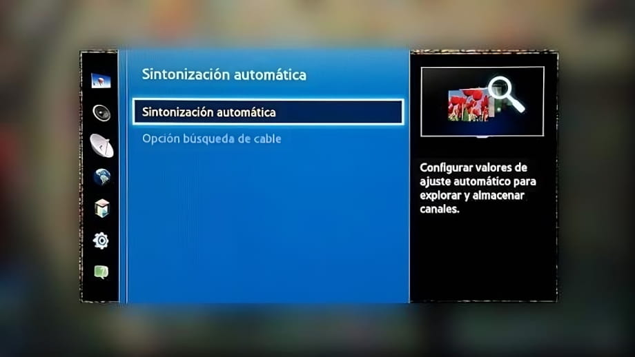 Configuración de la Sintonización Samsung TV