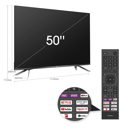 Hisense 50E76GQ Televisor 127 cm (50") 4K Ultra HD Smart TV Wifi Negro, Titanio 11