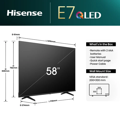 Hisense 58E7NQTUK TV 147.3 cm (58") Wi-Fi Black 15