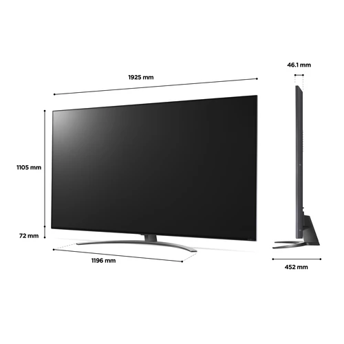 LG 86QNED866QA.AEK TV 2,18 m (86") 4K Ultra HD Smart TV Wifi Métallique 3