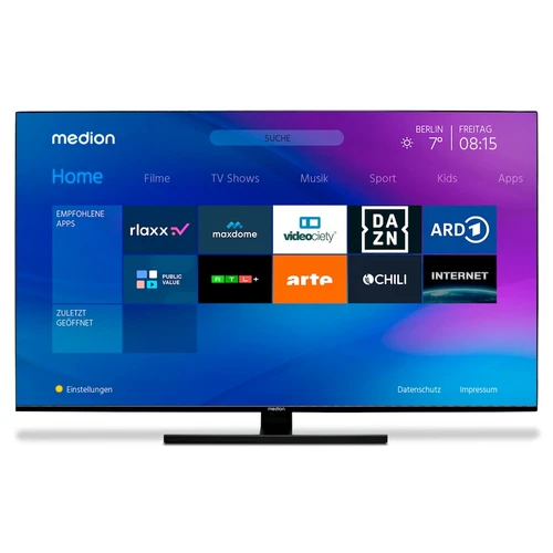 MEDION LIFE X15574 139.7 cm (55") 4K Ultra HD Smart TV Wi-Fi Black 350 cd/m² 4