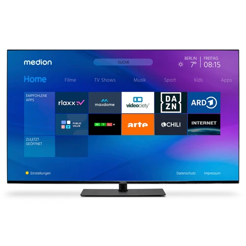 MEDION LIFE X15070 (MD 30707) 127 cm (50") 4K Ultra HD Smart TV Wifi Negro 320 cd / m² 8