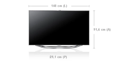 Samsung Series 8 UE65ES8000QXZT TV 165,1 cm (65") Full HD Smart TV Wifi Argent 24