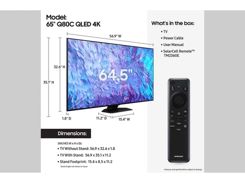 Samsung Series 8 QN65Q80CAF 165.1 cm (65") 4K Ultra HD Smart TV Wi-Fi Black 5