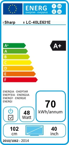 Sharp LC-40LE631E Televisor 101,6 cm (40") Full HD 450 cd / m² 2
