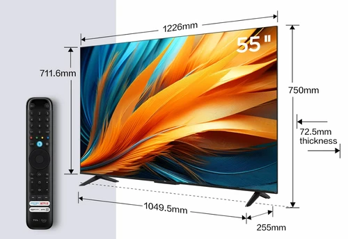 TCL 55PF650 TV 139.7 cm (55") 4K Ultra HD Smart TV Wi-Fi Titanium 0