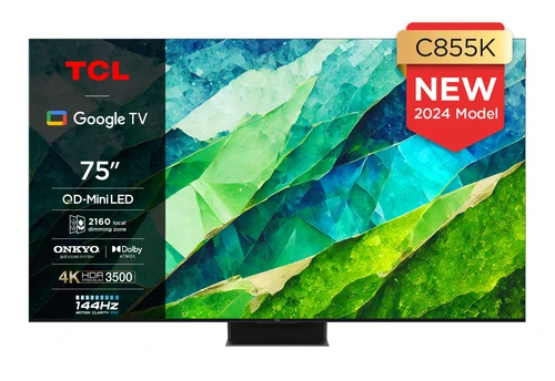 TCL 75C855K TV 190.5 cm (75") 4K Ultra HD Smart TV Wi-Fi Black 3500 cd/m² 0