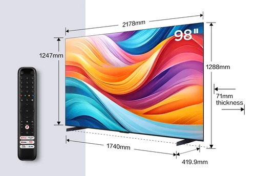 TCL 98C655K TV 2.49 m (98") 4K Ultra HD Smart TV Wi-Fi Titanium 450 cd/m² 14