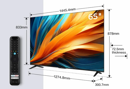 TCL 65PF650 TV 165.1 cm (65") 4K Ultra HD Smart TV Wi-Fi Titanium
